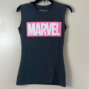 Marvel tank top tee gray with pink graphic women’s size M